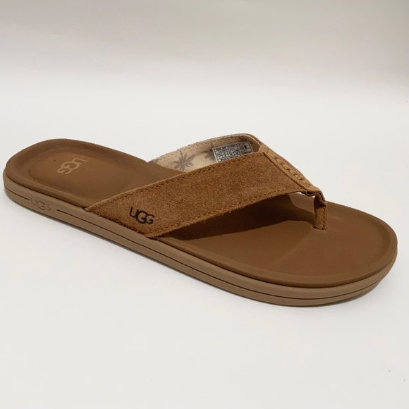 UGG Brookside Chestnut Brown Suede Flip Flop Mens Sandals Casual Summer Shoes 7 - Picture 9 of 12